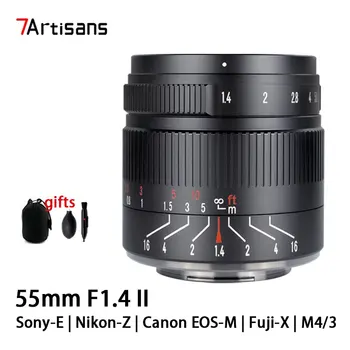 7artisans 55mm F1.4 II Portree Objektiiv Sony E Nikon Z Canon EOS M Fuji X M4/3 Kaameratega APS-C Objektiivi 79679
