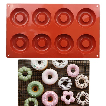 8 Süvend Silikoon Donut Ahjugrill Küpsetamine Hallituse 8 Augud DIY Silikoon Hallituse Kook Küpsetamine Hallituse Leibkonna Köök Vahend Nonstick