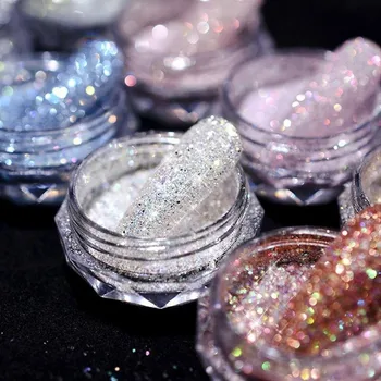 8 Värvi Küünte Kristall Teemant Pulber Klaas Micro Puurimine Glitter Pulber Läikiv Tolmu Pigment Pulber Küünte Kunst Küüned Kaunistamiseks
