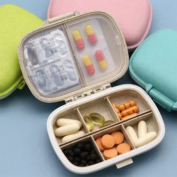 8 Võrkude Korraldaja Konteiner Tabletid Reisi Pill Kasti Tihendi Rõngas Väike Kast Nisu Õled Konteiner Ravimid