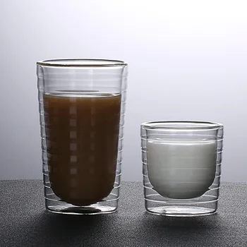85ml 150ml 350ml double wall isoleeritud klaas cup läbipaistev kruvi office piima tassi 2tk drinkware set reisimine kruus sõprade Kingitus