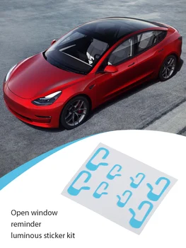 8Pcs/Palju Auto Ukse Välju Helendav Kleebis Komplekt Tesla Model 3 Decal Nuppu Meeldetuletus Helendav Kleebis Auto Stiil Accessorie