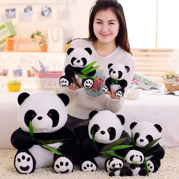 9-20cm Elavat Naljakas Panda Bambuse Lehed Palus Mänguasjad Sünnipäeva Kingitus Pehme Multikas Loomade topiste Ripats Nukk Lapsed Kingitusi