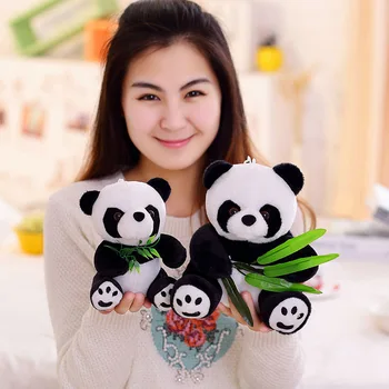 9-20cm Elavat Naljakas Panda Bambuse Lehed Palus Mänguasjad Sünnipäeva Kingitus Pehme Multikas Loomade topiste Ripats Nukk Lapsed Kingitusi