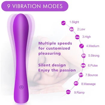 9 Kiirus, G-Spot Vibraator Naistele, USB Laetav, Veekindel Kliitori Stimulaator Silikoon Naine Magic Massager täiskasvanute mänguasjad Võlukepp