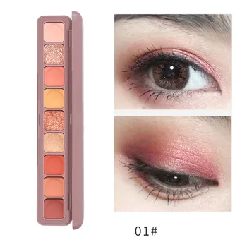 9 värvid glitter eye shadow pärlmutterläiget tekitavad matt veekindel lauvärv Paleti vastupidav kolmemõõtmeline silma makeups