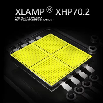 90000 lm Suure Võimsusega Välklamp Ultra Võimas Laetav LED Taskulamp XHP70.2 Taktikaline Lamp 18650 või 26650 Aku XHP50 Laterna