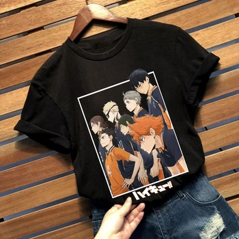 90s Tshirt Mood Graafilised Top Tee Naine Haikyuu Anime T-Särk Naiste Naljakas T-särk