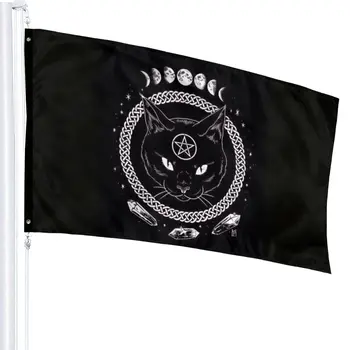 90x150cm Kass Salapärane Ennustamine Nõidus Lipu Kaunistamiseks banner 186471