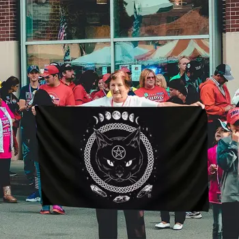 90x150cm Kass Salapärane Ennustamine Nõidus Lipu Kaunistamiseks banner