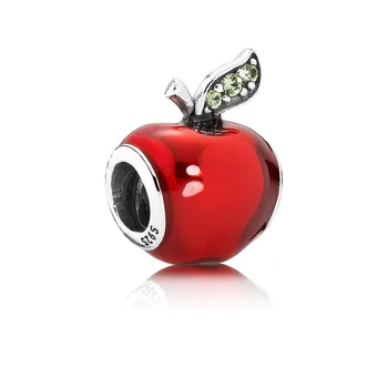 925 Sterling Hõbe Helmed Võlusid Puu-Red Apple Gold Ananassi Crystal Naiste Pandora Charms 925 Originaal Käevõru 135804