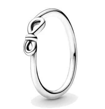 925 Sterling Silver Ring Klassikaline Infinity Sõlm Kristall Rõngad Naiste Pulm Kingitus Pandora Ehted 155322