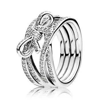 925 Sterling Silver Ring Õrnad Tunded Lindi Keerates Rõngad Naiste Pulmapidu Mood Ehteid
