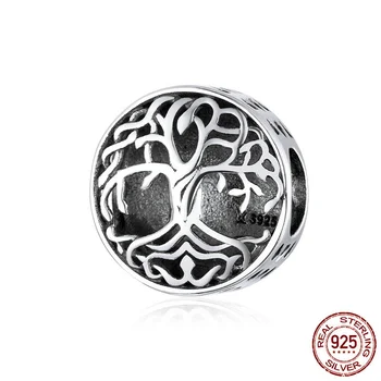 925 Sterling Silver Tree of Life Ripats Ring Sobivus Originaal 3mm Käevõru& Käevõru Tegemise Mood DIY Ehted Naistele