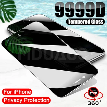9999D Anti Spy Karastatud Klaas iPhone 12 11 Pro XS Max X-XR Privacy Screen Protector iPhone 8 7 6 6S Pluss 5 5S SE Klaas Film