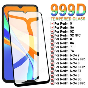 999D Ohutuse Kaitse Klaas Xiaomi Redmi Märkus 7 8 9 Pro 8T 9S Karastatud Screen Protector Redmi 9C NFC 9T 9AT 9A 8A 7A Klaas