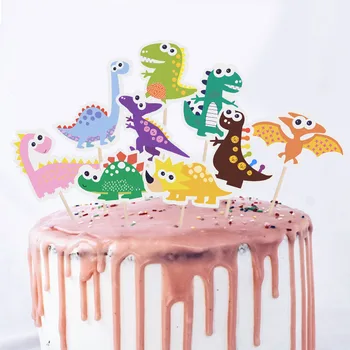 9pcs/set Dinosaurus Teema Papp Cupcake Toppers Pulgad Sünnipäevaks Baby Shower Juhul Pool Kaunistused Cake Toppers 185506