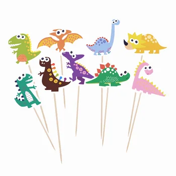9pcs/set Dinosaurus Teema Papp Cupcake Toppers Pulgad Sünnipäevaks Baby Shower Juhul Pool Kaunistused Cake Toppers