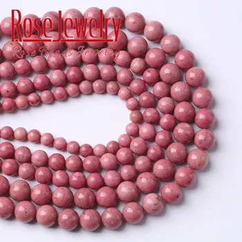 A+ Looduslik Rhodochrosite Kivi Rhodonite Beads Ringi Lahtiste Pärlitega Ehete Tegemise DIY Võlu Käevõru Lisavarustus 15