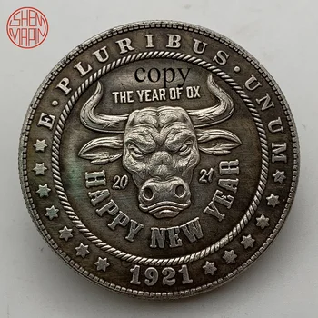 AASTA OX 1921 Hulkur Nikkel Koopia Mündi Morgan Dollar Vask Münte Kollektsiooni Väljakutse Mündid