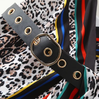AELESEEN Raja Moe Suvel Naiste Kleit 2021 Disainer Spagetid Rihm Seksikas V-Kaelus Leopard Printida Värviline Triibuline Split Kleit
