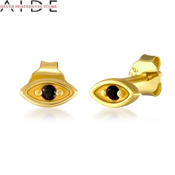 AIDE Uus Mini Silma Kõrvarõngad Naistele 925 Sterling Hõbe Kurja Silma Kõrvarõngad Kulda Ehted Aretes De Mujer