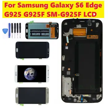 AMOLED Samsung Galaxy S6 serva SM-G925F G925F G925I LCD Ekraan Puutetundlik Digitizer samsung s6 serv g925f lcd