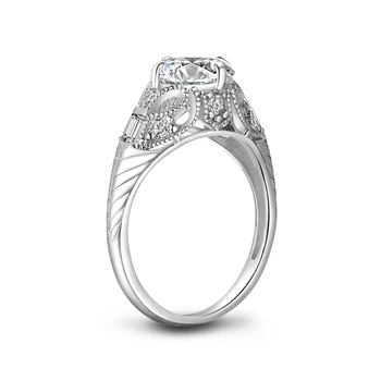ANZIW 2-Karaadine Ümmargune Lõigatud Rõngas Simuleeritud Teemant Engagement Pulm Sterling Silver Ring Luksus Ehted Naistele zilveren ringi
