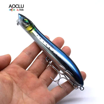 AOCLU Super Kvaliteet 8 Värvi 140mm 26 g Top Veega Raske Sööt Kalapüügi peibutis Kinni Pliiats pikk vahemaa loo raputada ujuv 2# konksud