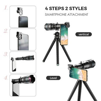 APEXEL Professionaalne HD-20-40X/28X/36X/60x Telefoto suumobjektiiv Monocular Koos Selfie Statiivi Päästikut Jahindus Reisimine Matkamine