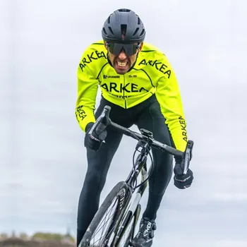 ARKEA SAMSIC Mens Rohelise Jalgrattaga Pikk Varrukas Õhuke Kampsunid Hingav Qucik-Dry Kangas Kevad/Sügis Uniformes Ciclismo Hombre Pro