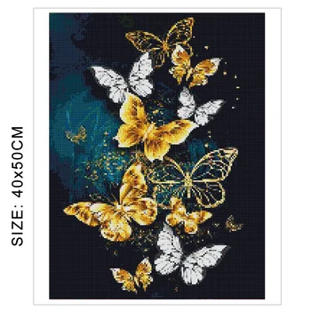 AZQSD Täis Square Diamond Värvimine Butterfly ristpistes Komplektid, Käsitsi valmistatud Teemant Tikandid Loomade Mosaiik Kive Home Decor