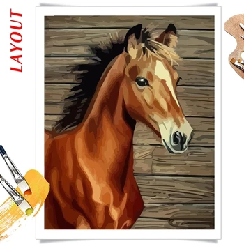 AZQSD Värvimine Poolt Numbrid Hobune Pilte unframe Õli Värvimine Poolt Numbrid Loomade Värvi Komplekt Lõuend Home Decor