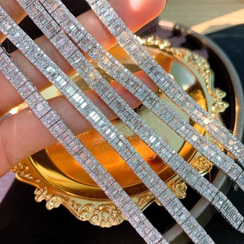 Aazuo Päris 18K Valge Kuld Tõeline Teemant 3.6 ct Mood Trapets Käevõru Naine Kallis Trendikas Pulmad Engagement Pool