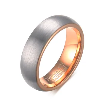 Abielusõrmus tõusis kulla värvi luksus 6mm pulmad kingitused volfram ring 12329