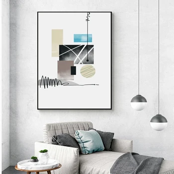 Abstraktne Geomeetriline Värviline Plakat, Lõuend Print Maalid POP Seina Art Pilte Lõuend elutuba Office Home Decor