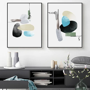 Abstraktne Geomeetriline Värviline Plakat, Lõuend Print Maalid POP Seina Art Pilte Lõuend elutuba Office Home Decor
