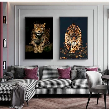 Abstraktne Loomade Jaguar Lõuendile Maali Leopard Prints ja Plakatid Kaasaegne Cuadros Seina Art Pilte elutuba Home Decor