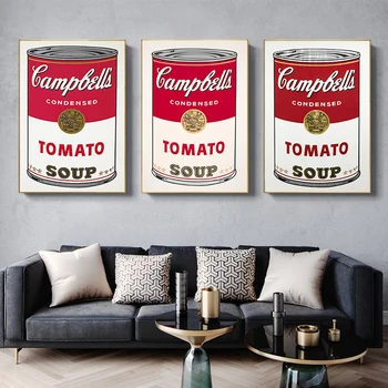 Abstraktne Pop Art Tomati-Kana Supp Andy Warhol Lõuendile Maali Plakatid ja Pildid Seina Art Pilte elutuba 74837