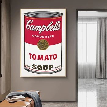 Abstraktne Pop Art Tomati-Kana Supp Andy Warhol Lõuendile Maali Plakatid ja Pildid Seina Art Pilte elutuba