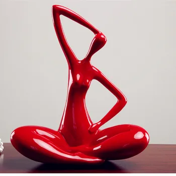 Abstraktne Tuba Decor Segane Naine Figuriin Jooga Kujutada Portree Kunst Skulptuur Vaik Art&Craft Kodu Kaunistamiseks Tarvikud R499
