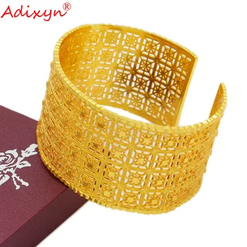 Adixyn Dubai Kuld Jalavõru jaoks Pulmakleidid Ehted 24k Kuld Vase Värvi Mansett Käevõru Araabia Etioopia Jewellry Kingitused N02213 9545
