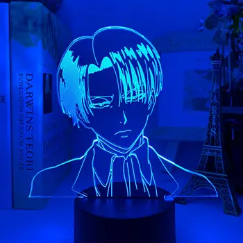 Akrüül 3D Lamp Levi Ackerman Rünnak Titan Kodus Tuba Decor Light Lapse Kingitus Levi Ackerman LED Night Light Anime