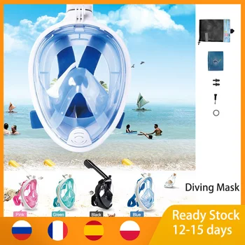 Akvalangiga Sukeldumine Mask Kogu Nägu 6 Värvi Snorkeling Veealune Anti Udu Ujumine Harpuunide Sukelduda Hingamisteede Allvee 143263