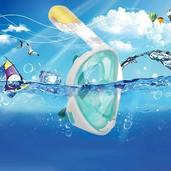 Akvalangiga Sukeldumine Mask Kogu Nägu 6 Värvi Snorkeling Veealune Anti Udu Ujumine Harpuunide Sukelduda Hingamisteede Allvee