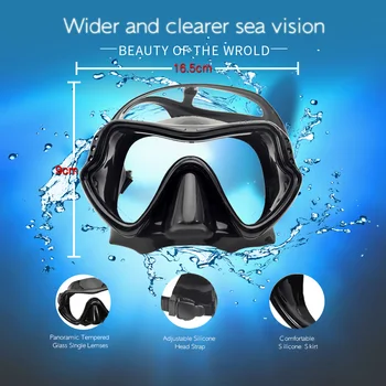 Akvalangiga Sukeldumine Maskid Professionaalne Snorkeling Määrata Täiskasvanud Silikoon Seelik Anti-Fog Kaitseprillid Prillid Ujumine Kalapüük Bassein Seadmed