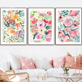 Akvarell Õie Plakatid ja Pildid Seina Art Lõuend Maali Lilled Kaasaegne Seina Pilt elutuba Kodu Kaunistamiseks
