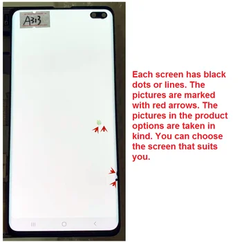 Algne AMOLED Line või Must täpp SAMSUNG Galaxy S10+ S10PLUS LCD G975F G975U Ekraan Puutetundlik Varuosad