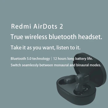 Algne Xiaomi Airdots 2 Juhtmeta Kõrvaklapid Redmi Airdots 2 TWS Bluetooth Kõrvaklapid Müra Vähendamine Automaatne Link 100tk/Palju 180289