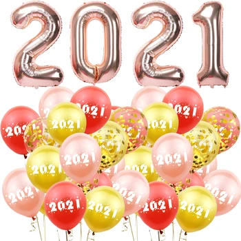 Amawill 2021 Digitaalse Arv Lateks Õhupallid Happy New Year Häid Jõule Aastapäeva Lõpetamist Teenetemärkide Kodu Poole